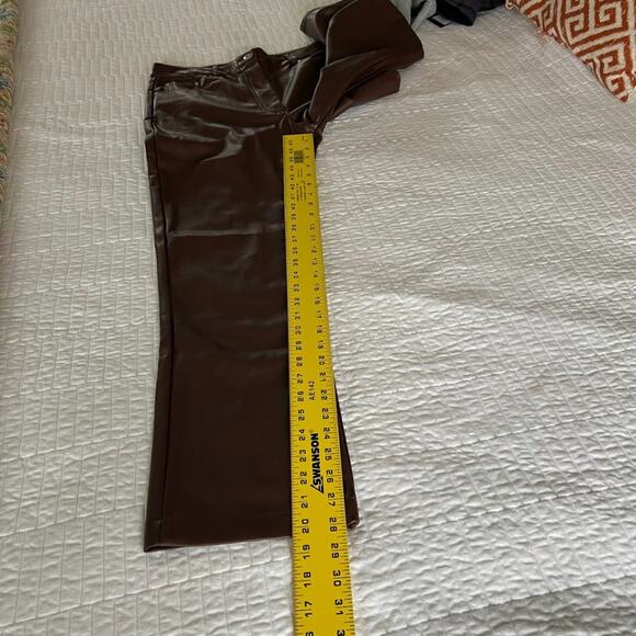 7 for All Mankind Faux Vegan Leather Slim Straight Pants - Picture 9 of 16